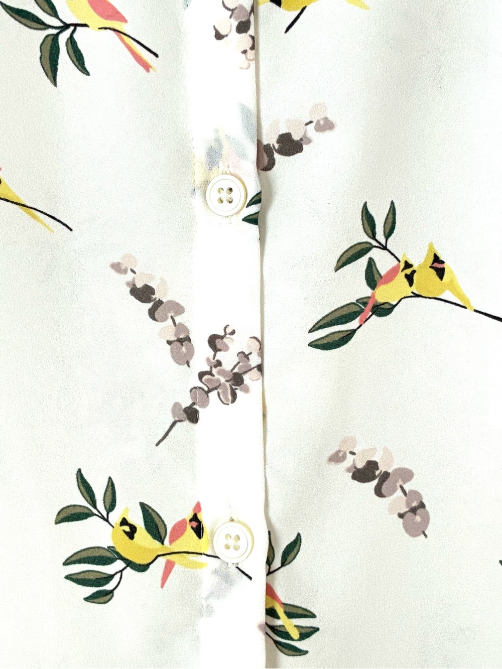 Like New! Loft Women's White Floral Short Puff Sleeve Blouse - Picture 6 of 8
